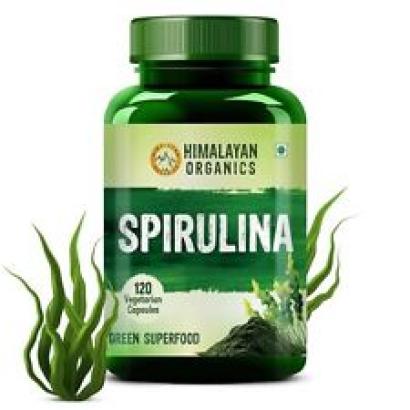 Himalayan Organics Spirulin 2000mg Supplement For Men ,Women | GreenSuper 120cap
