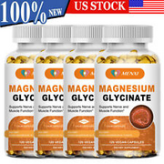 1-4×120Pc 400mg Magnesium Glycinate Capsules For Women & Mens Mineral Supplement