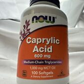 Caprylic Acid 600 mg 100 Softgels By Now Foods Exp 7/26