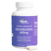 Resveratrol 600mg - Extra Strength Anti-Aging & Heart Health Supplement - 60 Ct
