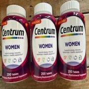 Lot of 3 Centrum Women Multivitamin Supplement (200 Tablets Each) 06/24
