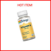 SOLARAY Vitamin K-1 100mcg | Healthy Bone Structure, Blood Clotting, Protein Syn
