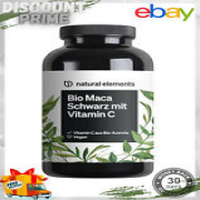 Bio Maca Schwarz 3000 mg - 180 Kapseln Hochdosiert Laborgeprüft Vitamin C, Vegan