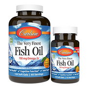 Carlson - The Very Finest Fish Oil, 700 mg Omega-3s, Norwegian, Sustainably Sourced, Orange, 240 soft gels