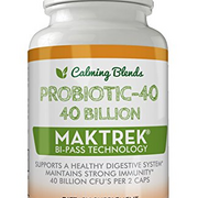 Calming Blends Probiotic, 40 Billion CFU, Bi-Pass Delivery System for Maximum Effectiveness, Shelf Stable, 60 Vegetable Capsules