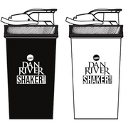 DAN RIVER 2-Pack Shaker Bottle - 24 Ounce Protein Shaker Plastic Bottle for Pre & Post workout with Twist and Lock Protein Box Storage - Teal (Clear/Solid)