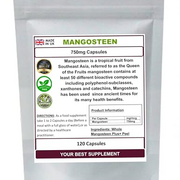 Mangosteen Capsules 750mg (Super Anti-oxidant) Queen of Fruits, No additives (120)