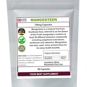 Mangosteen Capsules 750mg (Super Anti-oxidant) Queen of Fruits, No additives (90)