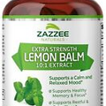 Zazzee Organic Lemon Balm 10:1 Extract, 3000 mg Strength per Capsule, 180...