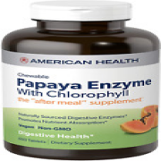 American Health Papaya Enzyme with Chlorophyll Chewable Tablets - 600 Count (200