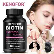 Biotin 10,000 mcg Maximum Strength High Potency 120 capsules Hair Skin and Nails