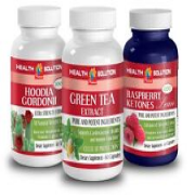 Raspberry Ketones Lean, Hoodia Gordonii, Green Tea Extract 300mg. Combo (1+1+1)