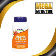 NOW Foods Vitamin D3 & K2 1000 IU 45mcg 120 Veggie Capsules Immune Health