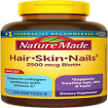 Hair Skin and Nails with Biotin 2500 mcg Dietary Supplement 120 Softgels