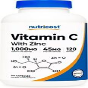 Vitamin C with Zinc Supplement Capsules, 120 Count (Pack of 1)