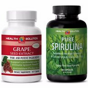 Fat burner vitamins - GRAPE SEED EXTRACT - SPIRULINA COMBO - grape seed drops