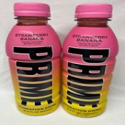 2 NEW Prime Hydration Strawberry Banana Flavored 16.9 FL oz Bottles