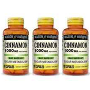 Lot of 3 Cinnamon 1000 mg Support Sugar levels Metabolism 100 Caps Each 09/2026