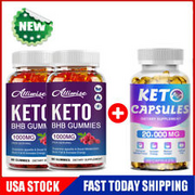 2Packs Keto Gummis + Keto Capsules For Weight Loss Burn Fat Appetite Suppressant