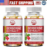 2×Berberine Extract Capsules - 1200mg Formula, Digestive & Immune System Support