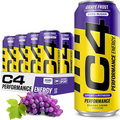 C4 Energy Carbonated Zero Sugar Energy Drink, Pre Workout Drink + Beta Alanine,