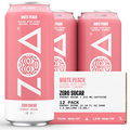 ZOA Zero Sugar Energy Drinks, White Peach Sugar Free 16 Fl Oz (12-Pack)