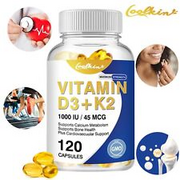 Vitamin D3 + K2 Capsules 1000IU - Calcium Absorption, Supports Bone,Joint,Muscle