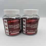 Vitamatic 2 Pack Tart Cherry w Celery Seed Gummies - 2400mg 60ct Each Exp 08/25