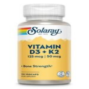 Solaray Vitamin D3 + K2 120 VegCap
