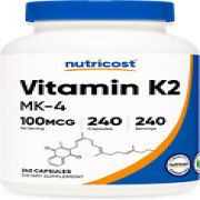 Nutricost Vitamin K2 (MK4) 100mcg, 240 Capsules - Gluten Free and Non-GMO