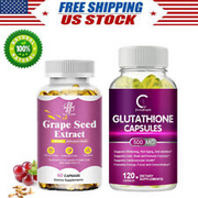 L-Glutathione | Grape Seed Extract Skin Whitening Pills Anti Aging Antioxidant