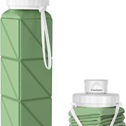 Collapsible Water bottles with Leakproof Lid 3*2.9*2.6inchs, Army Green