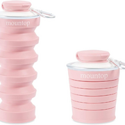 Collapsible Water Bottles, Silicone Foldable Bottles for Travel Pink