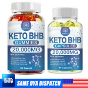 Keto ACV BHB Gummies for Fat Burn Weight Loss Detox Keto Diet Capsules 60pcs