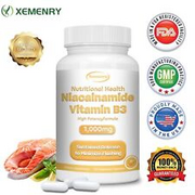 Niacinamide Vitamin B3 1000mg - Anti-aging, Reduce Wrinkles, Energy Metabolism