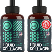 Liquid Collagen Peptides with Biotin - Youthful Skin, Hair Growth, Strong Nai...