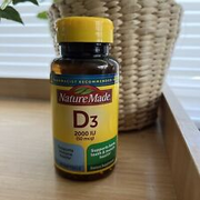Nature Made Vitamin D3 2000 IU (50 mcg) Bone 90 Softgels Exp 11/25
