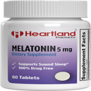 Heartland Pharma Melatonin 5Mg Dietary Supplement Tablet - 100% Drug Free Sleep