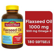 Nature Made Flaxseed Oil 1000 mg Softgels, Dietary Supplement, 180 Count US