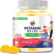 Vitamin D3 K2 Gummies 5000 IU - Immune & Bone Support - Sugar-Free Vitamin D