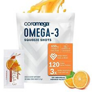 Coromega Omega 3 Fish Oil Supplement 650mg of Omega-3s with 3X Better Absorpt...