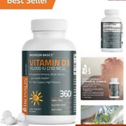 Vitamin D3 10,000 IU 250 MCG 1 Year Supply for Healthy Muscle Function and Im...