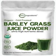 Micro Ingredients Organic Barley Grass Juice Powder, 10 Ounce, Cold Pressed,
