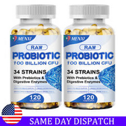 2Pack Digestive Enzymes Prebiotic & Probiotics Gas,Constipation& Bloating Relief