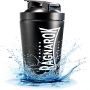 RAGNAROK Edelstahl Shaker Protein 750ml Metallshaker Trinkflasche mit Kugel Spor