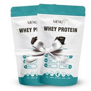 Menufit Premium Whey Protein Pulver 1000g , Cookies & Cream, Eiweißpulver 2x500g