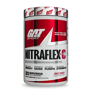 GAT SPORT Nitraflex + C Creatine Pre Workout Supplement for Strength and Endurance, Fruit Punch, 30 Servings