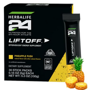 HERBALIFE24 Liftoff: Pineapple Push (30 Stick Packs) Nutrition for The 24-Hour Athlete, Energy Supplement, Natural Flavor with Other Natural Flavors, Certified for Sport, Certified Vegetarian