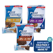 Pure Protein Bars, Chocolate Salted Caramel, Chewy Chocolate Chip, Chocolate Deluxe - Box of 6-3 Boxes - 1 Box of each flavor