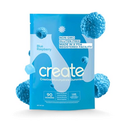 Create Creatine Monohydrate Gummies for Men & Women, Boost Focus, Strength, and Endurance, Anti-Melting Formula, Vegan, Gluten-Free, Non-GMO, 1.5g of Creatine per Gummy (Blue Raspberry, 90ct)